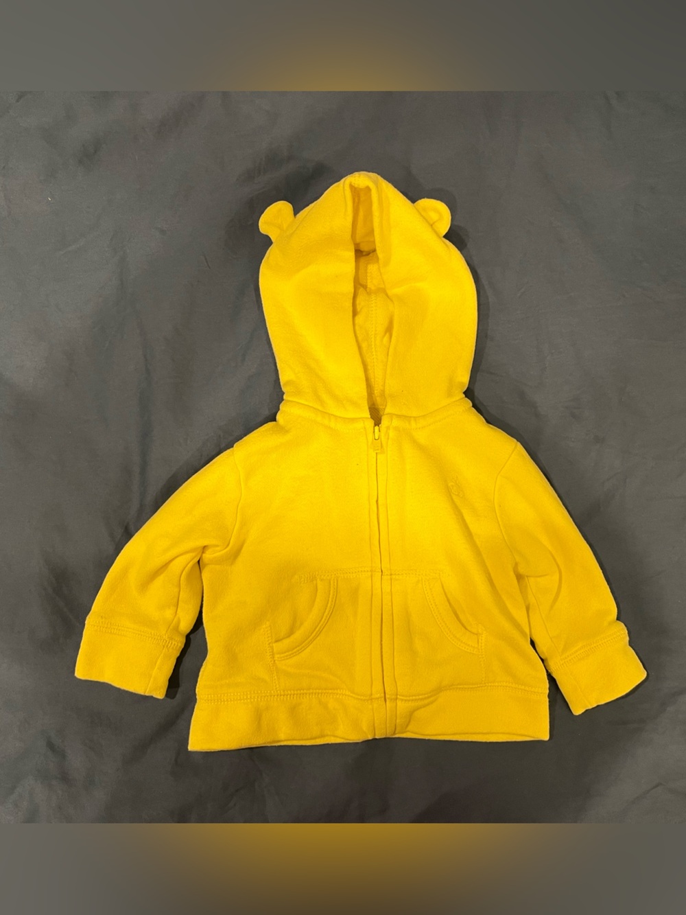Baby Gap Hooded Zip Jacket Yellow Gender Neutral 3-6 Months Bear Ears